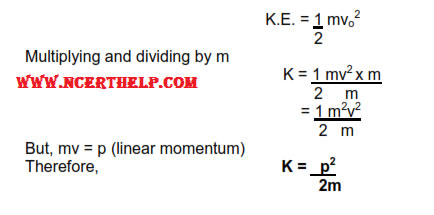 KINETIC ENERGY IN TERMS OF MOMENTUM 